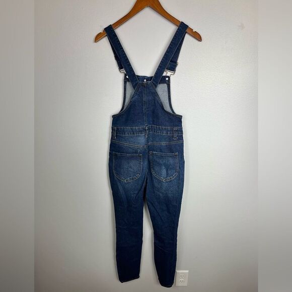 ❄️No Boundaries NoBo Distressed Denim Jean Overalls - Picture 2 of 5